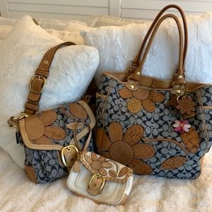 Coach denim and vachetta leather legacy collection